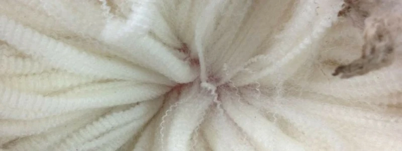 Close-up macro shot of soft white fibrous material with a radial texture pattern, neutral cream tones